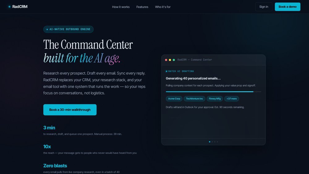 RadCRM live product screenshot