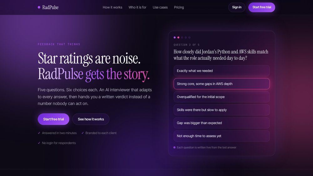 RadPulse live product screenshot