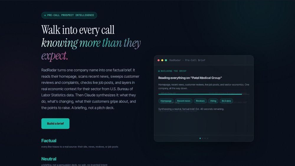 RadRadar live product screenshot